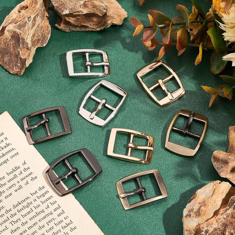 klarako 16pcs Metal Tri-Glide Slide Buckles, Single Prong Buckles Rectangle Center Bar Belt Buckle Square Pin Buckle - Image 2