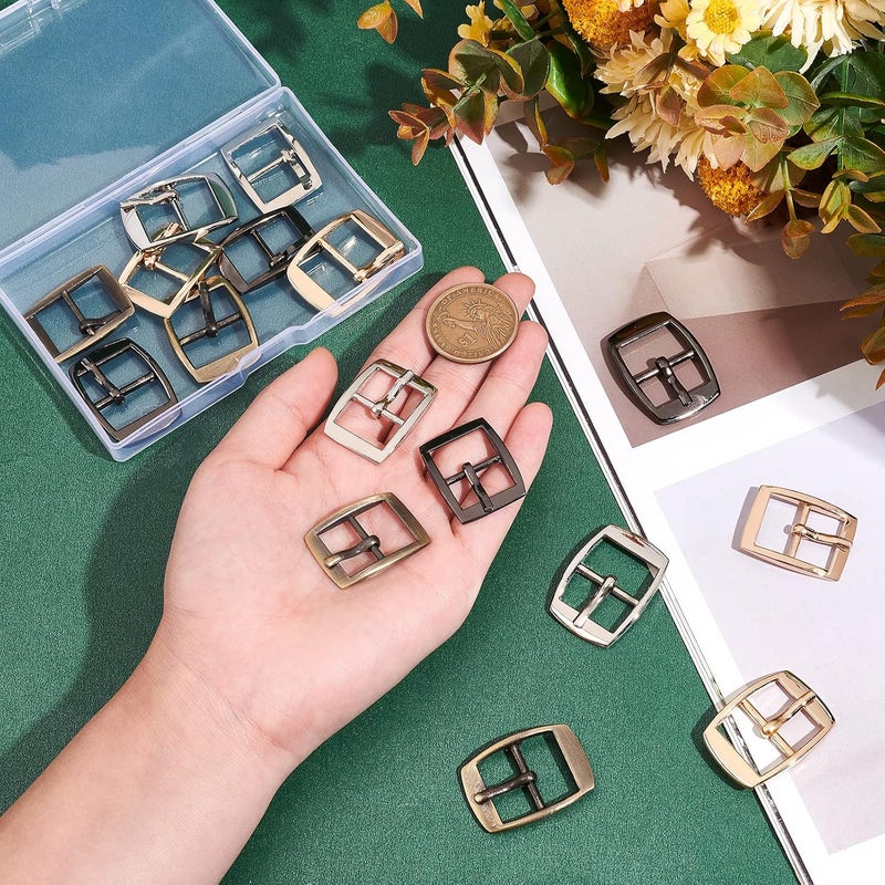 klarako 16pcs Metal Tri-Glide Slide Buckles, Single Prong Buckles Rectangle Center Bar Belt Buckle Square Pin Buckle - Image 5