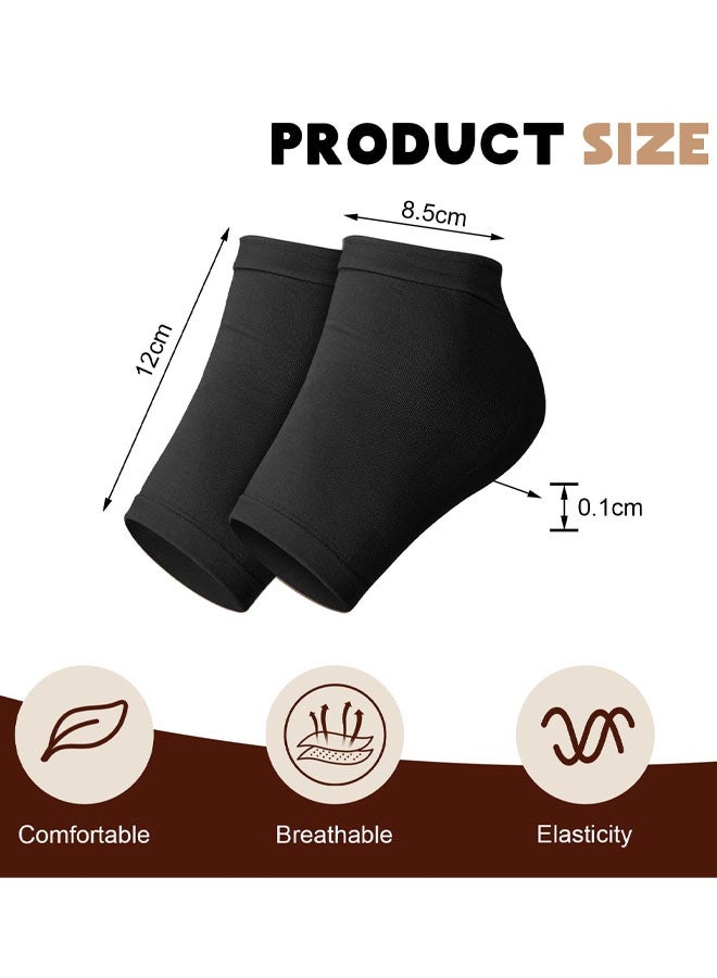 3 أزواج من واقيات الكعب، أكواب جل سوداء للكعب، جوارب داعمة للكاحل الملتوي، وسادات ضغط للكعب، جوارب سيليكون لحماية الكعب للنساء والرجال، حماية القدم من تشقق الكعب والعناية بها - Image 2