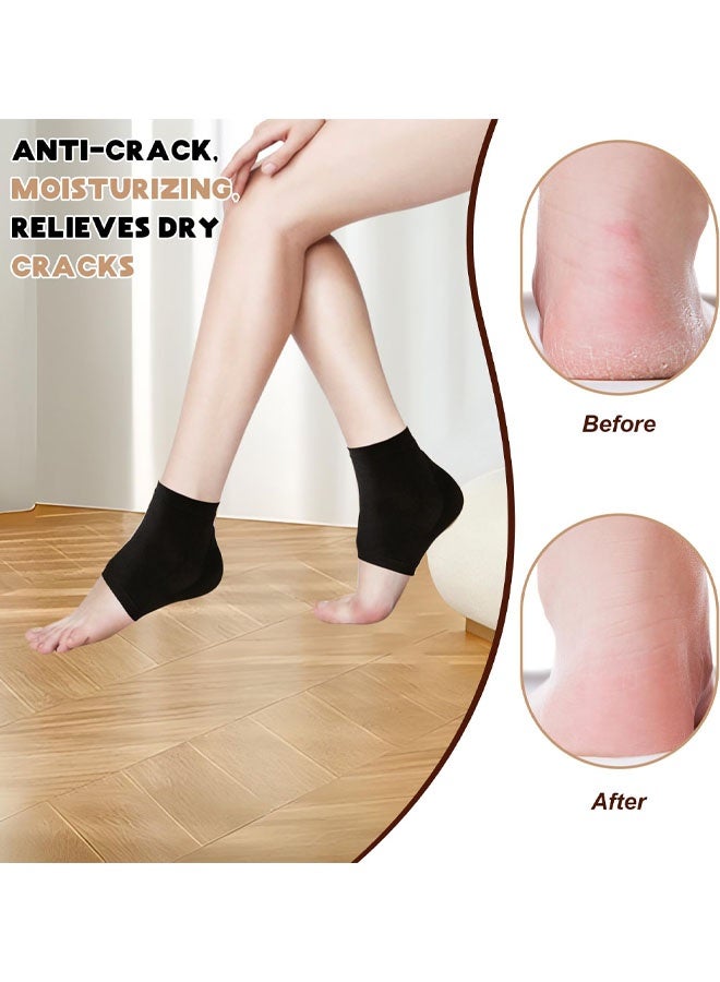 3 أزواج من واقيات الكعب، أكواب جل سوداء للكعب، جوارب داعمة للكاحل الملتوي، وسادات ضغط للكعب، جوارب سيليكون لحماية الكعب للنساء والرجال، حماية القدم من تشقق الكعب والعناية بها - Image 4