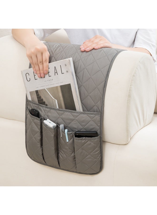 Armrest Covers Sofa Arm Organizer with 5 Pockets for Tablet Magazines TV Remote Holder, Non-slip Recliner Couch Armchair Slipcover Furniture Sofa Arm Protector Storage Caddy Pouch - Image 2