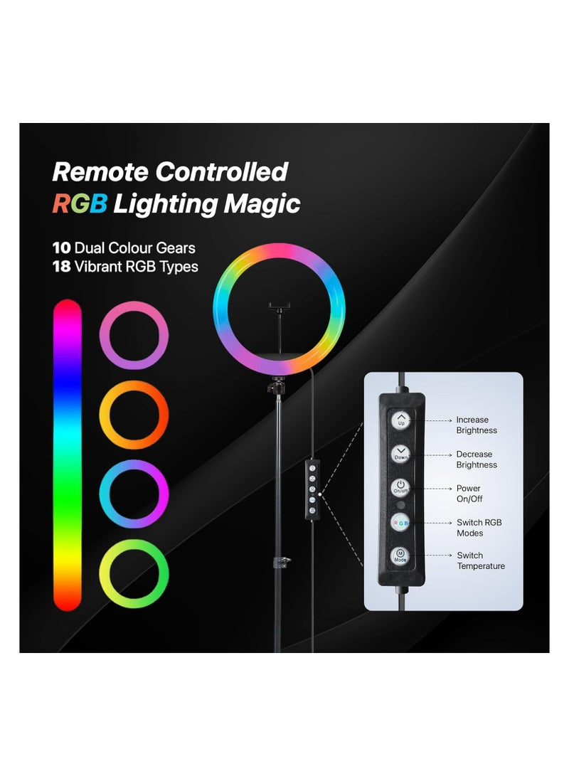 Light 16 Inch RGB LED Ring Light – 28+ Multicolor Modes, with Tripod, Ideal for YouTube, Live Streaming, Makeup, and Photography - Image 2