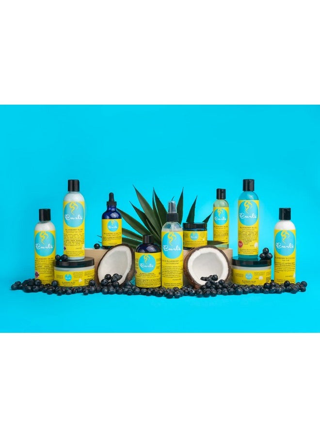 Curls Curls Blueberry Bliss Reparative Hair Wash - 8 oz, Encourage Balanced Scalp, Rich and Creamy Sulfate-Free Cleanser, For Wavy, Curly, and Coily Hair Types  - Image 4