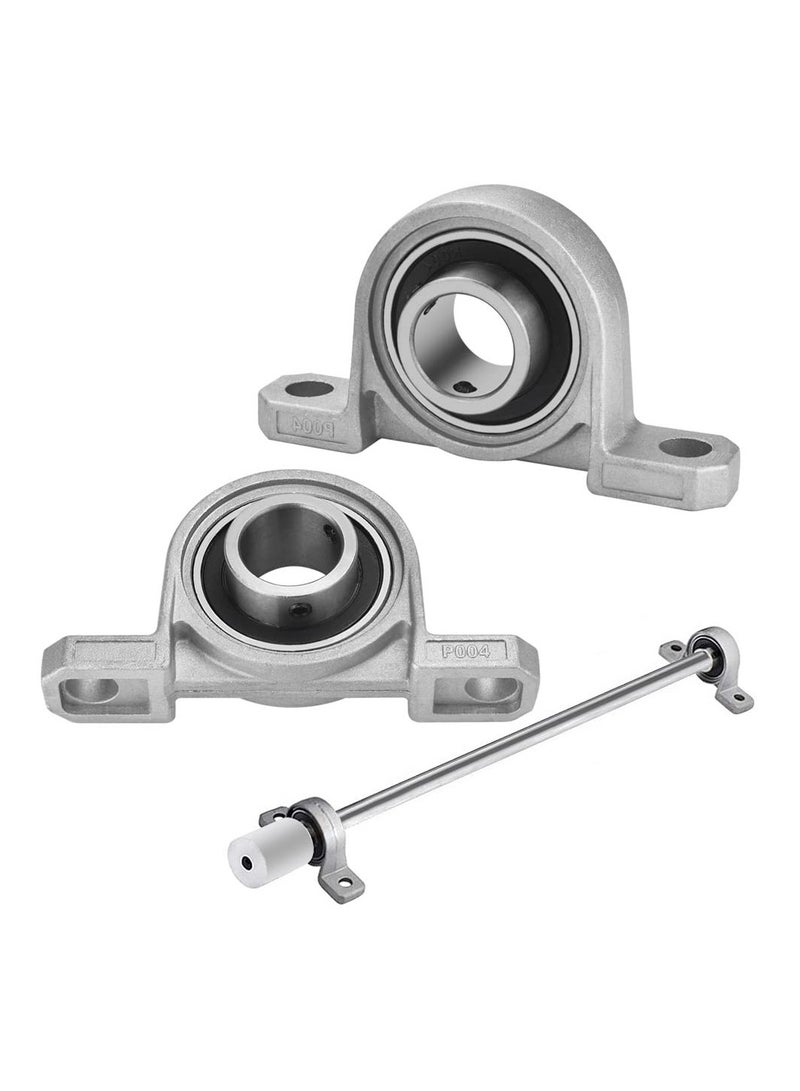 SYOSI 2PCS Zinc Alloy Pillow Block Bearings (20mm), Bore Housing Bearings Mounted Ball Bearing Blocks Bearing Supports Machine Shaft Bearings Self-Adjust Center Mounted Support for Axis Shaft Machine  - Image 1