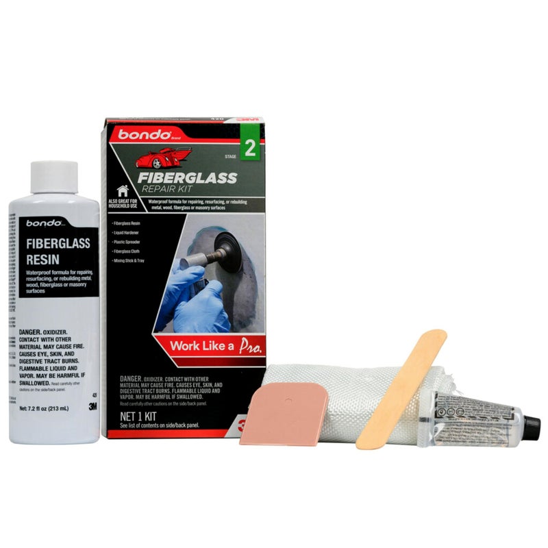 3M Bondo Fiberglass Resin Repair Kit, 00420, 0.45 Pint - Image 1