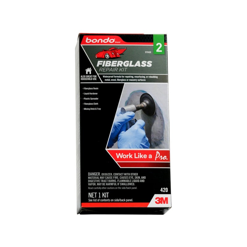 3M Bondo Fiberglass Resin Repair Kit, 00420, 0.45 Pint - Image 2