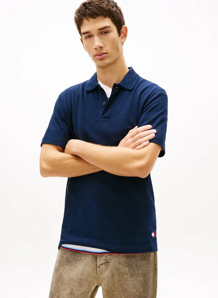 Tommy Badge Regular Fit Waffle Knit Polo Shirt