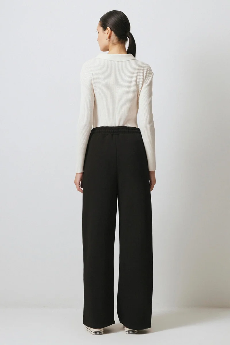 Touche Elastic Waist Raised Knitted Trousers