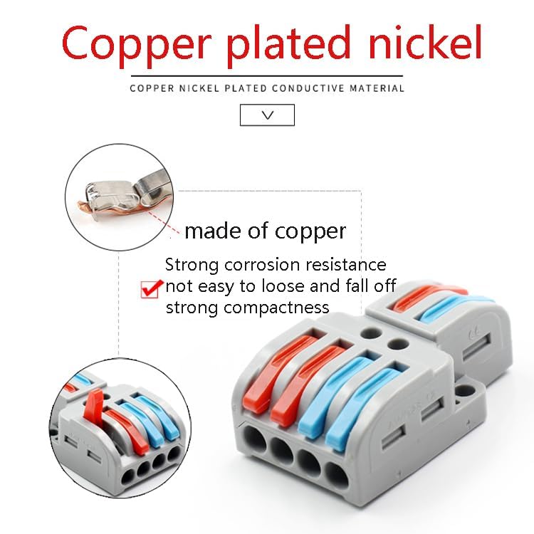 XELYTON Wire Clip Connector, Universal Connection Terminals, Circuit Inline Splices Electric Connectors, Quick Connect & Freely Assemble Electrical Splicing Kit for Compact (2 In 4 Out, 10) - Image 4
