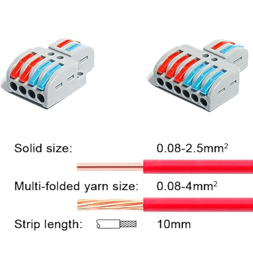 XELYTON Wire Clip Connector, Universal Connection Terminals, Circuit Inline Splices Electric Connectors, Quick Connect & Freely Assemble Electrical Splicing Kit for Compact (2 In 4 Out, 10) - Image 5