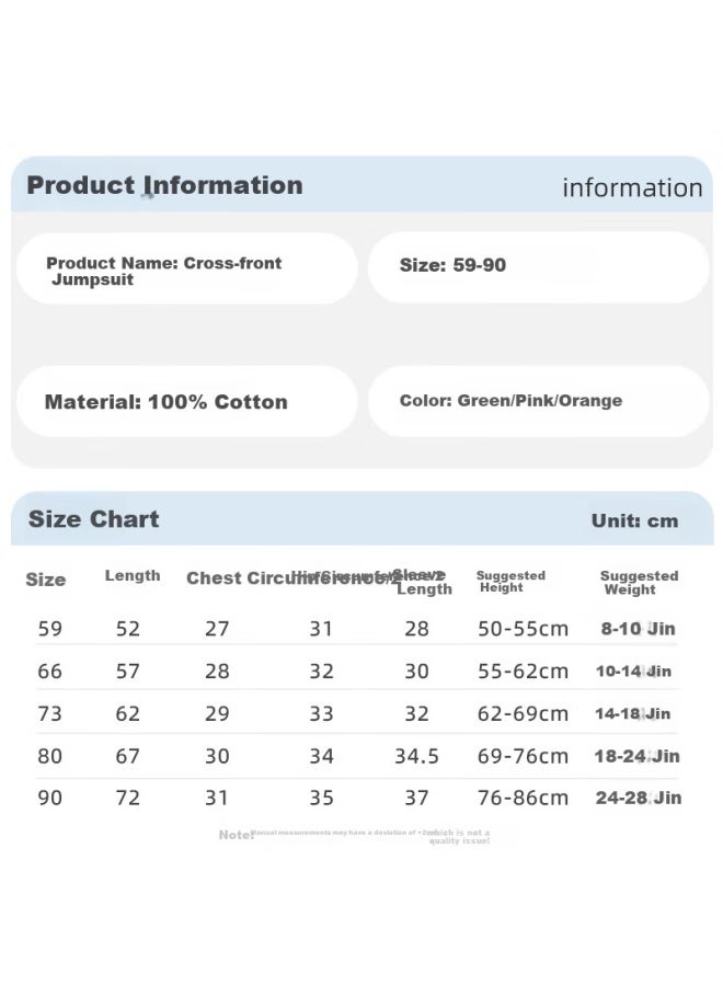 Shu Beiyi Shubeyi Baby Clothes, Pure Cotton Newborn Onesie, All-cotton Style, Cute Baby Romper, Peace And Safety, 66cm - Image 1