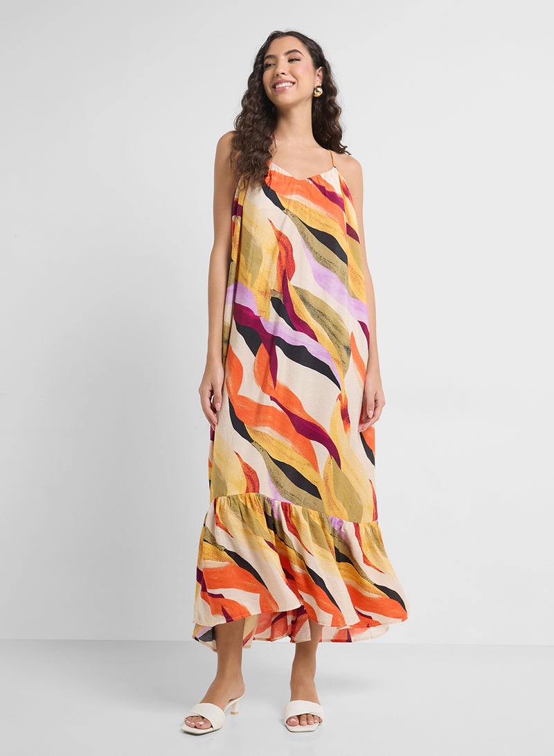 VERO MODA Printed Ruffle-Hem Dress  - Image 1