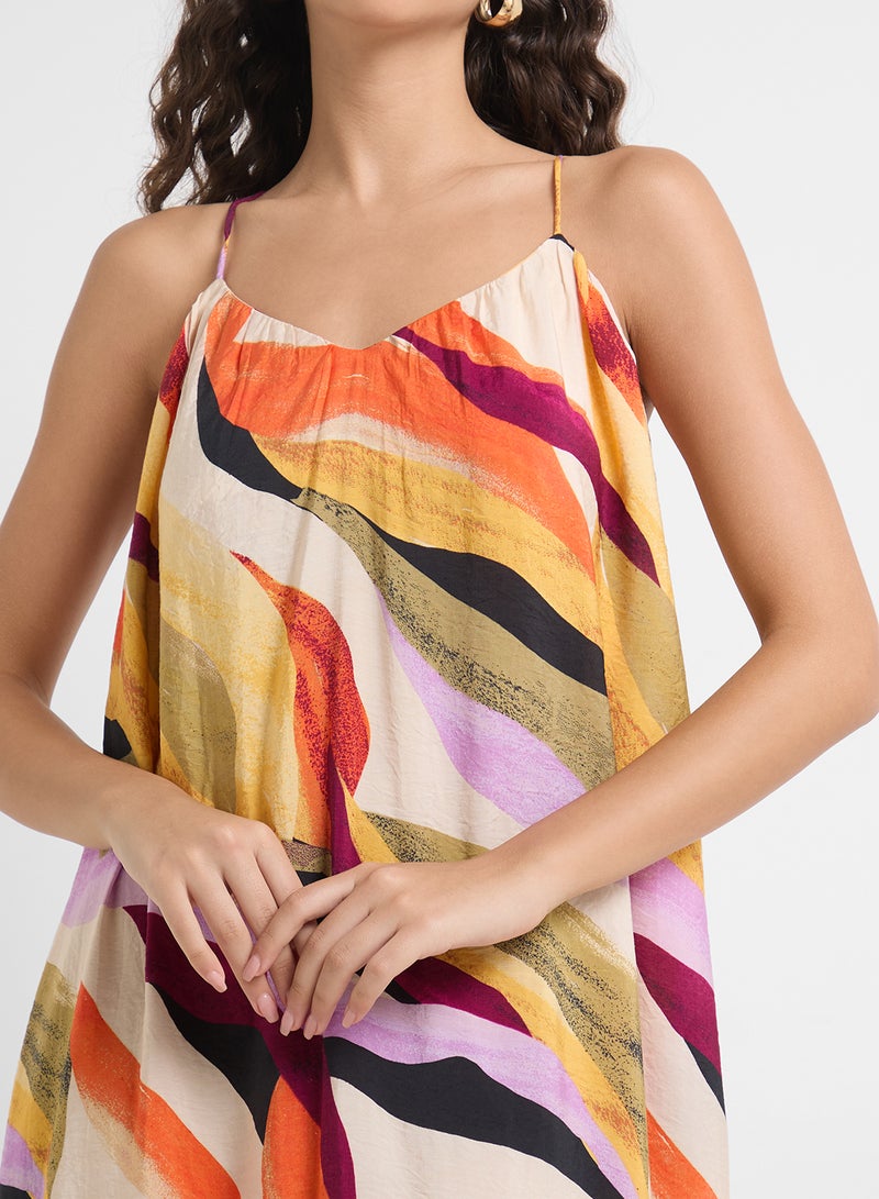 VERO MODA Printed Ruffle-Hem Dress  - Image 3