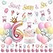 JUYRLE Sweet Sassy and Six Birthday Decorations for Girls 6th Birthday With Donut Banner Cake Topper Foil Balloon for Ice Cream Party - Image 3