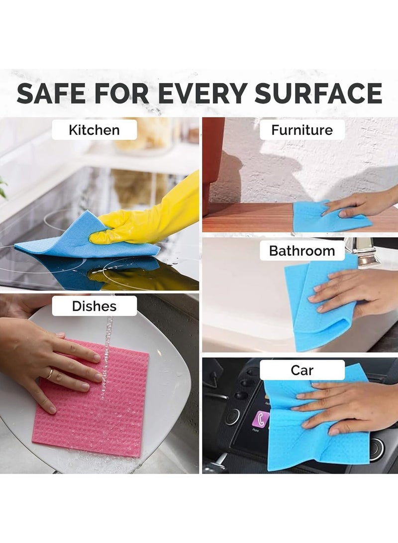 8Pcs Sponge Wipes for Kitchen Reusable Cleaning Cellulose Sponge Clothes, Durable & Lint-Free | Swedish Dishcloth Highly Absorbent Kitchen Towels  - Image 2