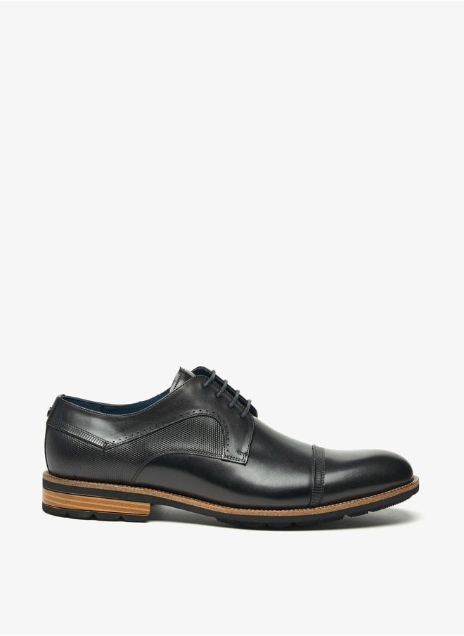 DUCHINI Men's Textured Derby Shoes with Lace-Up Closure  - Image 3