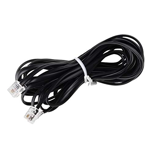 iSoHo Phones: Straight Phone Cord for Landline Phone: Cable, Telephone Extension Land Line Cable: Easy to Use + Excellent Sound Quality for House, Home Corded Phone or Office 25ft - Color Black - Image 1