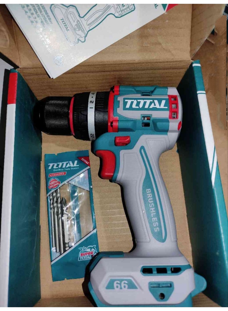 TOTAL 20V Cordless Hammer Drill, 66N Torque, 13mm Chuck Battery and Charger Not Included - Image 2