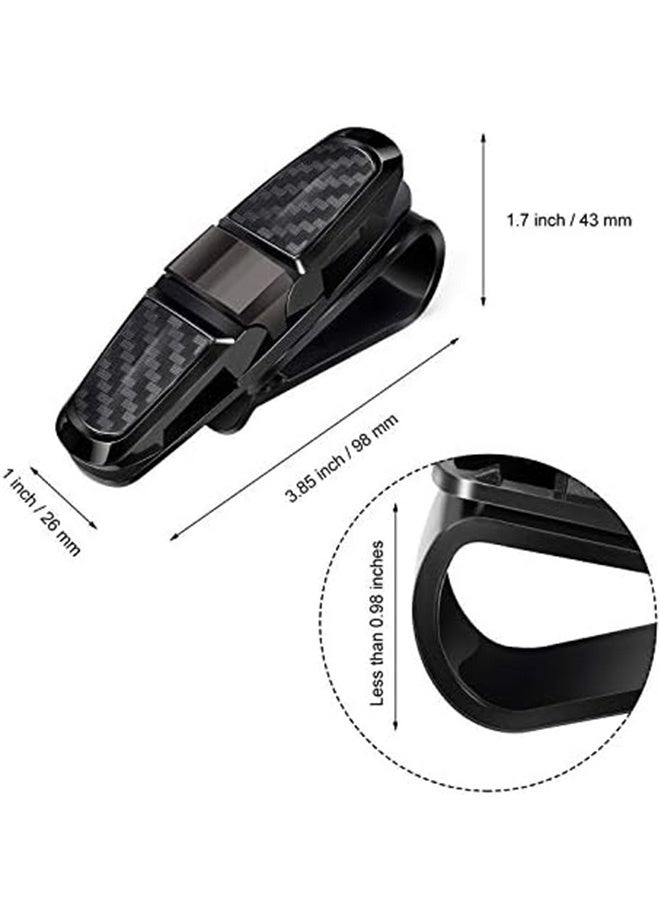 إم إكس إن 4 قطع من حاملات النظارات الشمسية لواقي الشمس للسيارة، حامل مشبك لبطاقات التذاكر، مشبك مزدوج الأطراف لواقي السيارة يدور 180 درجة (أسود) - Image 2