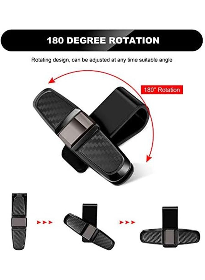 إم إكس إن 4 قطع من حاملات النظارات الشمسية لواقي الشمس للسيارة، حامل مشبك لبطاقات التذاكر، مشبك مزدوج الأطراف لواقي السيارة يدور 180 درجة (أسود) - Image 3