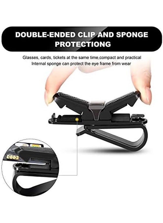إم إكس إن 4 قطع من حاملات النظارات الشمسية لواقي الشمس للسيارة، حامل مشبك لبطاقات التذاكر، مشبك مزدوج الأطراف لواقي السيارة يدور 180 درجة (أسود) - Image 4