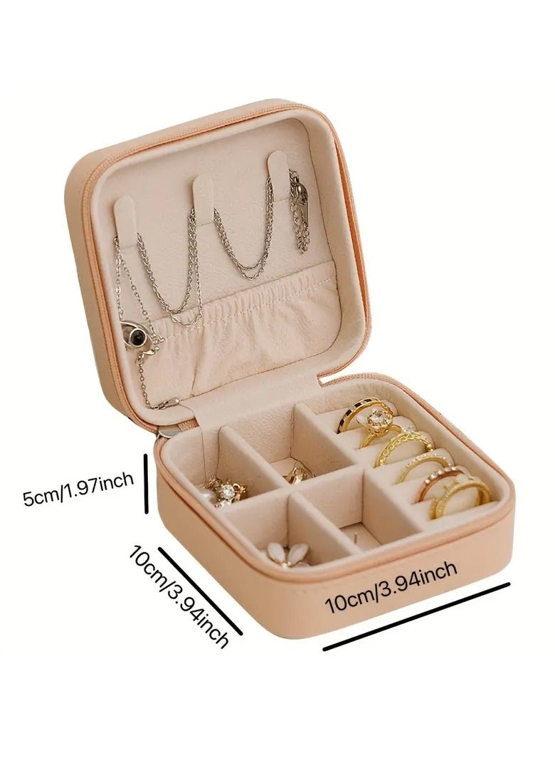 Toko Pastoral-Themed Jewelry Organizer | Portable Faux Leather Travel Case | Necklace Hooks & Zippered Storage  - Image 2