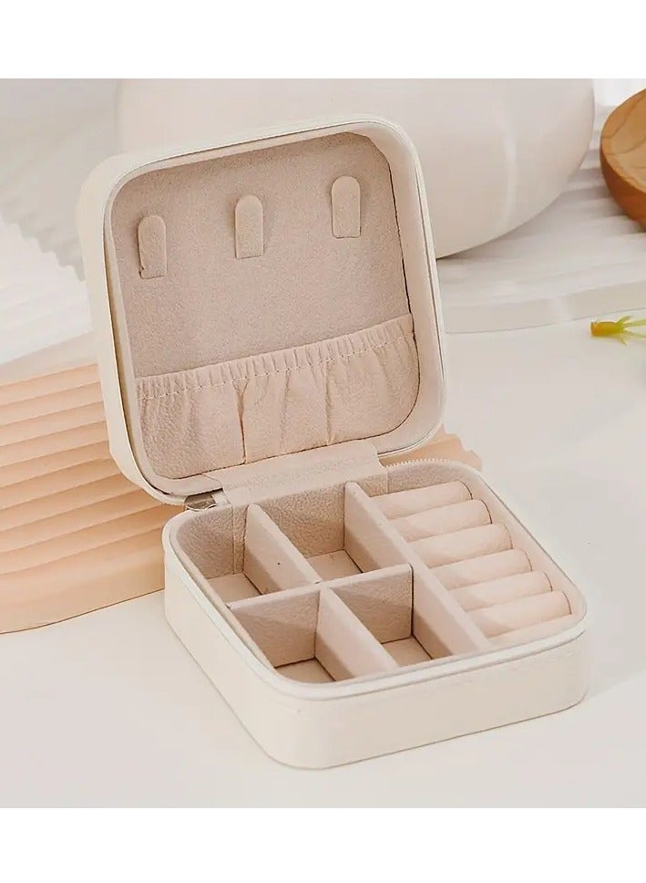 Toko Pastoral-Themed Jewelry Organizer | Portable Faux Leather Travel Case | Necklace Hooks & Zippered Storage  - Image 3