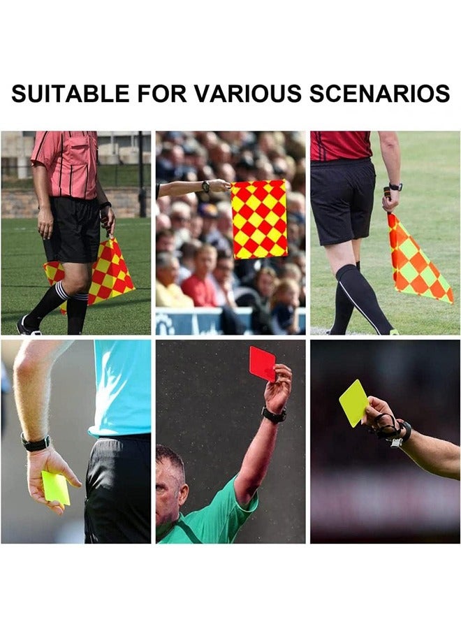 MVAQKLM مجموعة علم حكم كرة القدم، بطاقات صفراء حمراء مع دفتر ملاحظات وقلم رصاص، أعلام مساعد كرة القدم، منتقي حافة الحكم وصفارات من الفولاذ المقاوم للصدأ مع حبل للرياضة وكرة القدم وكرة السلة وكرة القدم - Image 4
