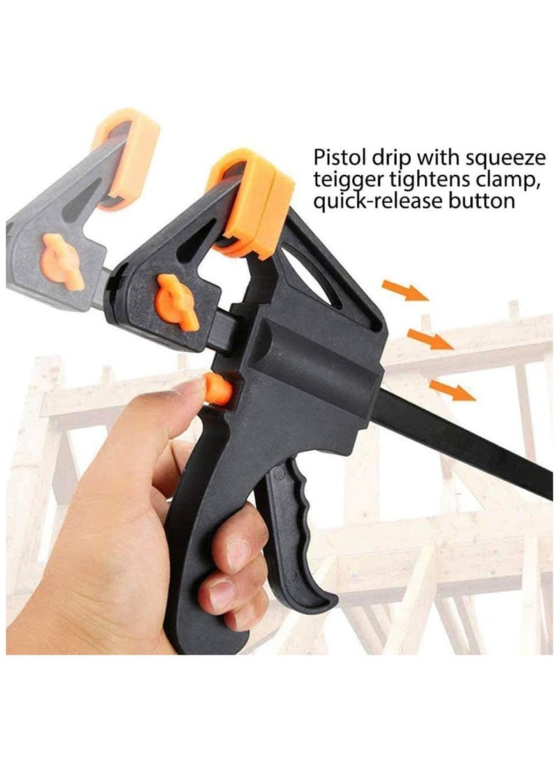 Rubik 4 Inch Bar Clamps for Woodworking, 8 Pack Quick Grip One Handed Triggers F Clamp, Mini Small Ratchet Spreader Clamp for Craft - Image 5