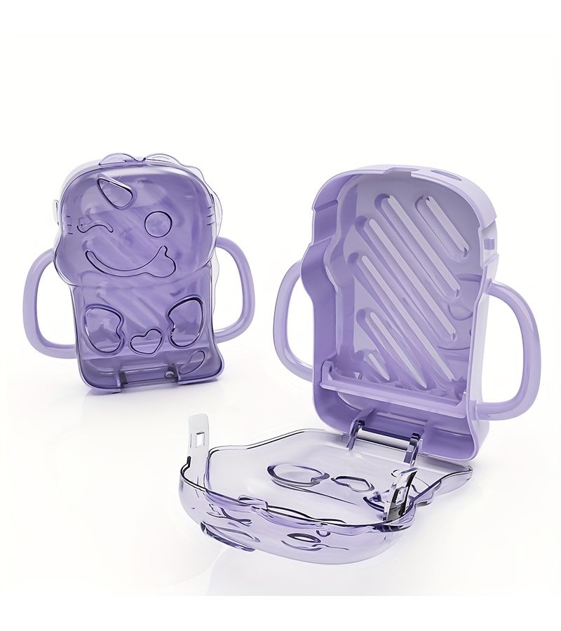Green No Squeeze Unicorn Shaped Juice Box Holder Pouch Holder For Baby Food And Juice Mess Free Easy Grip Self Feeding 1 Piece - Image 2