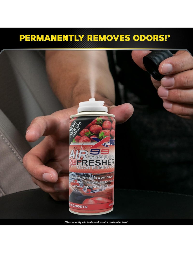 X Pro 99 X-PRO 99 Whole Car Air Refresher Odor Eliminator Spray 200ml Strawberry Scent, Car AC Cleaner Freshener, Interior Deodorizer Mist, Removes Smoke Pet Food Odors, AC Vent Cleaning Spray, Long Lasting Car Perfume Aerosol - Image 3