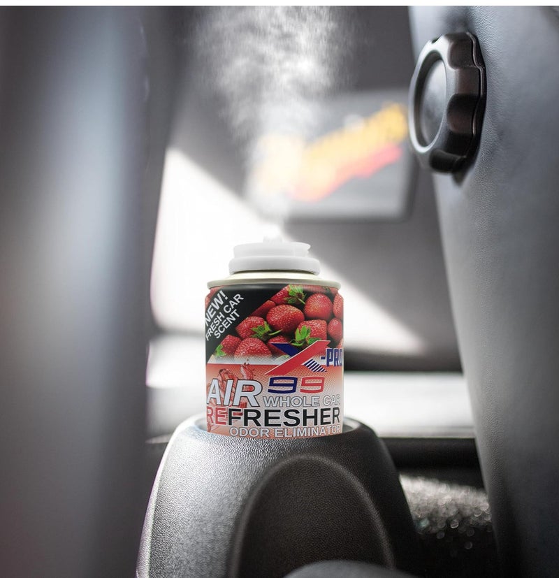 X Pro 99 X-PRO 99 Whole Car Air Refresher Odor Eliminator Spray 200ml Strawberry Scent, Car AC Cleaner Freshener, Interior Deodorizer Mist, Removes Smoke Pet Food Odors, AC Vent Cleaning Spray, Long Lasting Car Perfume Aerosol - Image 2