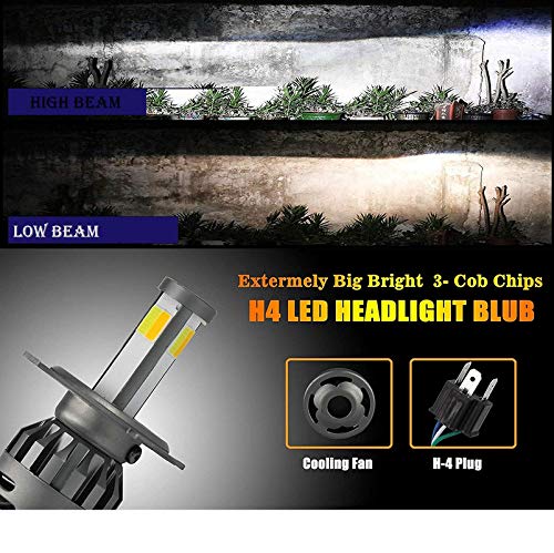 HUUSO Bike LED Headlights 50 Watt AC/DC Bulbs - Low and High Beam (White) for Bajaj Pulsar 150 DTS-i Type 2 - Image 2