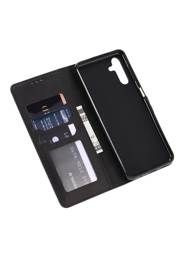 اس-توب جراب لهاتف Samsung Galaxy A56 5G، جراب هاتف قابل للطي من الجلد بنقشة قطة سعيدة - Image 5