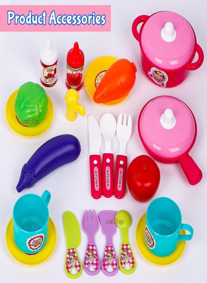 مجموعة ألعاب المطبخ 2 في 1 من TOYIQ Little Laughs Little Chef، مجموعة أدوات مطبخ عربة لعب للأطفال مع حقيبة سفر وحقيبة حمل مزودة بمؤثرات صوتية - ملحقات متضمنة - Image 3