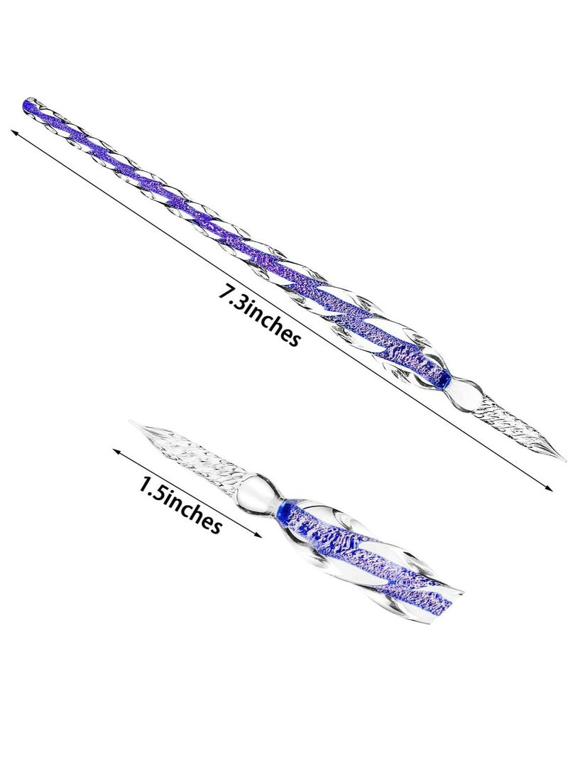 Generic 2 Pieces Handmade Glass Dip Pen, High Borosilicate Glass Elegant Crystal Glass Pen for Writing, Drawing, Signatures, Calligraphy, Decoration  - Image 4
