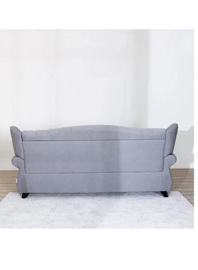 Maharat Al Bahar 3-Seater Fabric Sofa Wood Leg-Grey 220x80x90 - Image 4