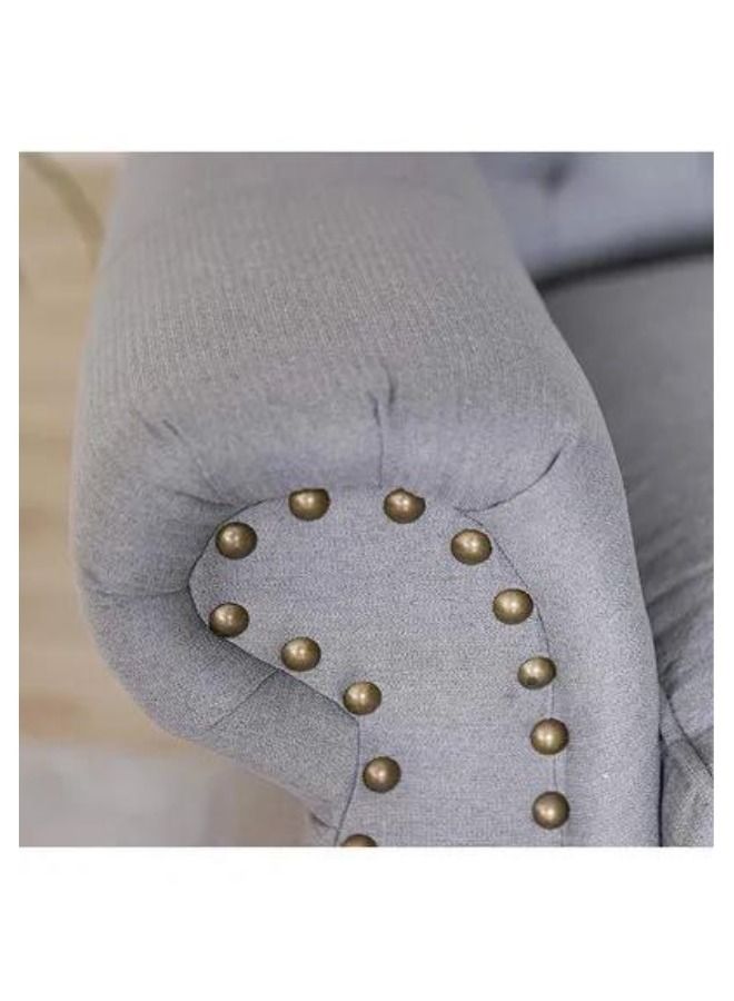 Maharat Al Bahar 3-Seater Fabric Sofa Wood Leg-Grey 220x80x90 - Image 5