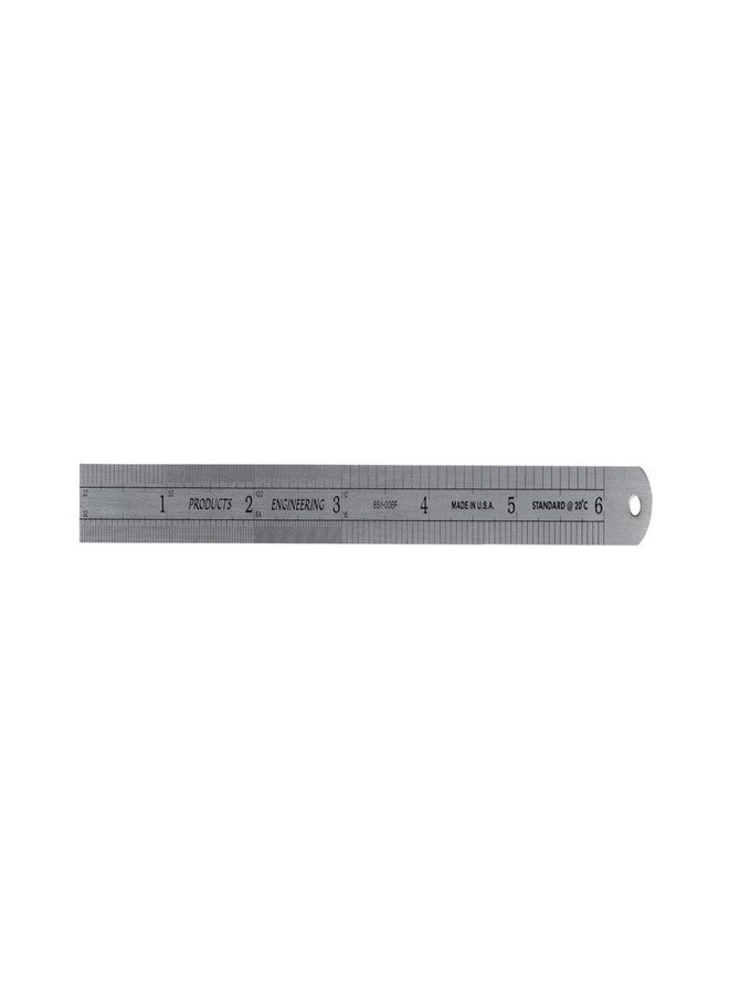 PEC Tools 6 inches (150 mm) Mechanic's Ruler, 16ths, 32nds, 64ths, 10ths, 20ths, 50ths, 100ths, 1.0mm, 0.5mm, Round Head Flexible Design, Suitable for Woodworking and Machining, Made in The USA. - Image 4