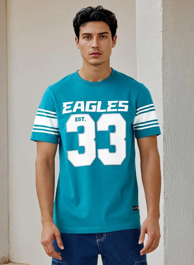 Splash FAV NFL Print Crew Neck T-shirt