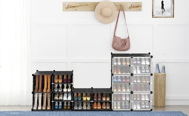 Zemic 𝟖 𝐒𝐡𝐞𝐥𝐟 Shoe Rack Plastic & 𝐏𝐥𝐚𝐬𝐭𝐢𝐜 𝐒𝐡𝐨𝐞 𝐑𝐚𝐜𝐤 𝐟𝐨𝐫 𝐇𝐨𝐦𝐞 Storage Plastic Organizer with Door for Entryway, Chappal Slipper Sandals Stand【White, 8-Shelf-4-Door】 - Image 4