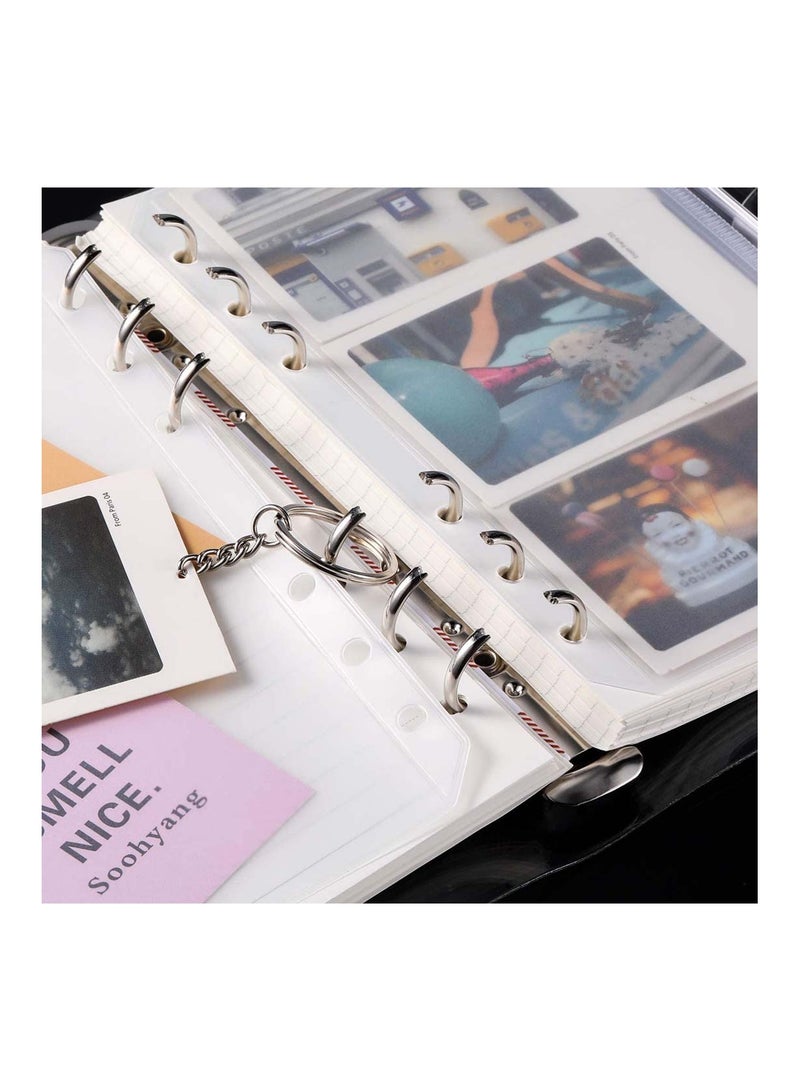 A6 Size 6-Hole Zipper Binder Pockets for Notebook, Waterproof PVC Document Filing Bags, Budget Envelopes - Set of 15 - Image 5