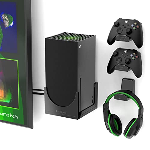 TotalMount Wall Mount for Xbox Series X Prevents Your Xbox from Falling by Securing Each Side Large Bundle Wall Mount and 3 Controller Holders - Image 1