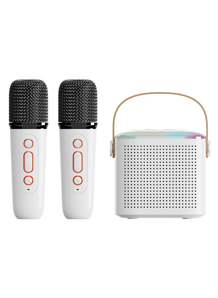 Family Karaoke Bluetooth Speaker, High Volume, Wireless Dual Mic, RGB Lights, Portable Audio System for Singing and Music 