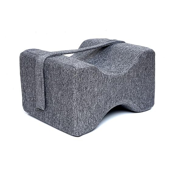 Vocal Enterprise Memory Foam Knee Pillow with Carry Handle Orthopaedic Leg Support Cushion Grey - Image 1