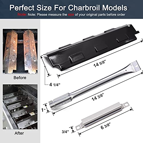 Criditpid Grill Replacement Parts for Charbroil 463230515, 463230512, 463230513, 463230514, 463239915, 463230511 Models, Grill Heat Plate Tent Shield, Pipe Burner Tubes and Crossover Tubes - Image 2