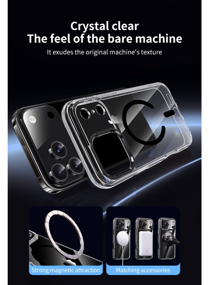 Magnetic Compatible with iPhone 17 Pro Max Case , Upgraded Compatible with Magsafe Non-Yellowing Protective Shockproof Bumper Phone Cover - Black - Image 3