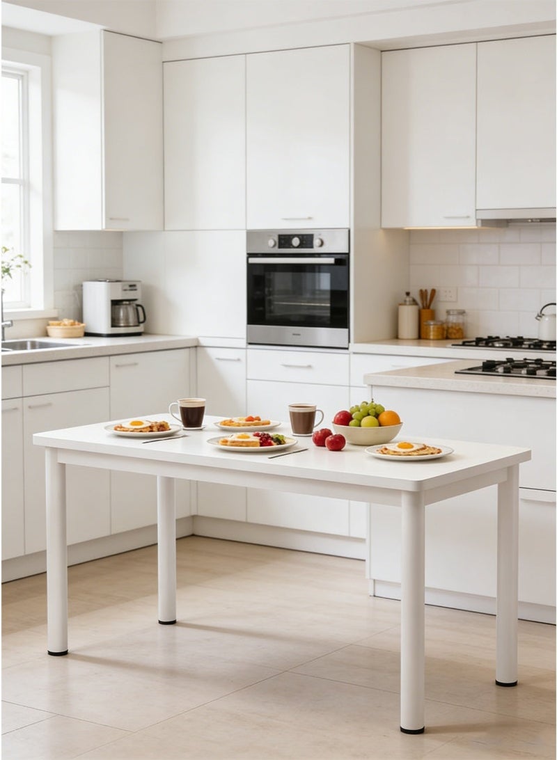 تابيت 120x58x75cm مكتب كبير متعدد الوظائف لغرفة المعيشة، غرفة النوم، الدراسة - مكتب مستطيل أبيض لتناول الطعام والمكياج والعمل، طاولة طعام الموضة البسيطة ومكتب الكمبيوتر - Image 1