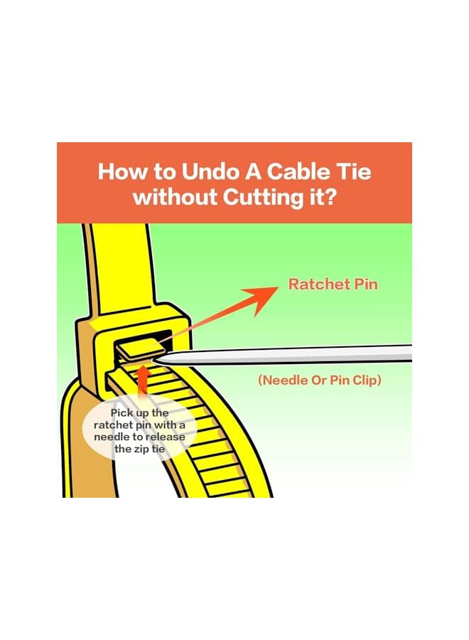 S-TOP Cable Ties,200 lbs Tensile Strength 16 inch Multi-Purpose Ultra Heavy Duty UV Cable Ties Width 0.3 Inch Black (16inch(0.3) black) - Image 3