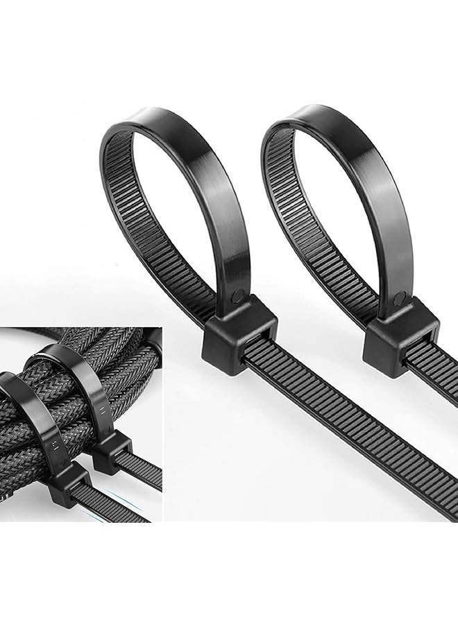 S-TOP Cable Ties,200 lbs Tensile Strength 16 inch Multi-Purpose Ultra Heavy Duty UV Cable Ties Width 0.3 Inch Black (16inch(0.3) black) - Image 1